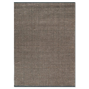 Tapis rectangulaire fait main en laine et soie de bambou bleu uni et à motifs abstraits HWB-1023 pour couloir, en viscose, pour la maison - Product Image 1