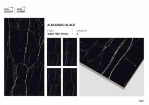 Azulejos de Porcelana Super Negros de Alto Brillo 600x1200mm, Acabado de Lujo para Pisos y Paredes en Proyectos de Interiores Modernos - Product Image 3