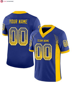 Custom Royal Yellow-White Mesh Drift Moda Fútbol Jersey - Product Image 1