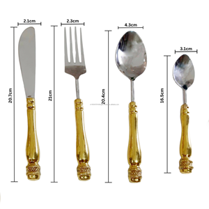 El juego de cubiertos hechos a mano más vendido para el almuerzo y la cena de boda, juego de cubiertos Premium hechos de acero y latón por el fabricante indio - Product Image 6