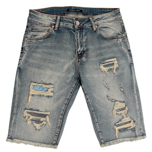 Short en jean de haute qualité personnalisé et conforme à la taille pour hommes femmes vêtements de sport d'été décontractés respirants avec tenue déchirée - Product Image 1