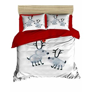 Parure de lit de Noël classique et festive 200x220cm en coton Ranforce, impression numérique double pour usage domestique - Product Image 6