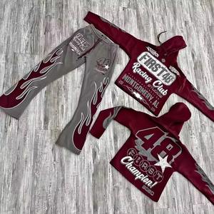 Sweat à capuche et pantalon de survêtement pour hommes 100% coton avec poches cargo Style simple et uni pour le jogging d'hiver grande taille - Product Image 1