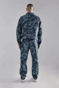 <b>Mens</b> Camouflage Leather <b>Jacket</b> Stylish <b>Camo</b> Print Zip Up Coat Casual Streetwear Biker Fashion Outerwear for Winter and Everyday - Product Image 2