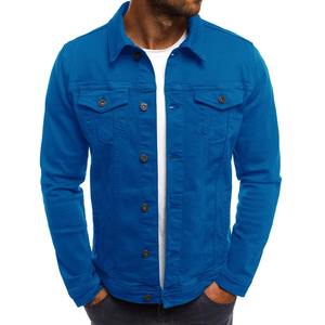 Veste en jean pour homme, fabrication en usine, sans capuche, boutons sur le devant, veste en jean personnalisée imprimée - Product Image 2
