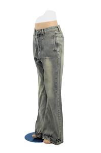 Pantalons en jean pour femmes, bleu foncé, pantalons délavés, style boyfriend - Product Image 3