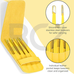 Pinzas Inclinadas de Acero Inoxidable Duraderas de Calidad Premium, Marca Personalizada, Servicio OEM para Hombres y Mujeres, para Vello Facial, Barbilla y Cejas Encarnadas - Product Image 4