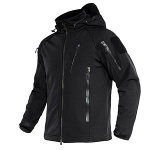 Chaqueta Softshell deportiva de invierno personalizada para hombre, cómoda cremallera, impermeable, desmontable, con capucha, último diseño, decoración con patrón - Product Image 1
