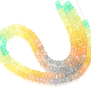 Cuentas Redondas Lisas de Piedra Lunar Arcoíris Natural, 6-9 mm, Cuentas Redondas Lisas de Piedra Lunar Arcoíris Multicolor, Calidad AAA - Product Image 6