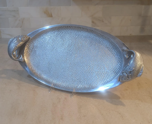 Plateaux décoratifs en métal doré et argenté en acier inoxydable fin avec bols en forme de fleur polie brillante Vente en gros d'Inde - Product Image 1