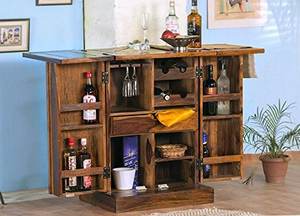 Wholesale High Quality Furniture Living Room Wine <b>Storage</b> Display <b>Cabinet</b> Solid <b>Wood</b> Expandable Top Bar <b>Cabinet</b> - Product Image 2