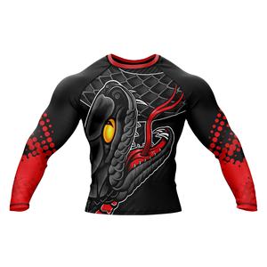 Custom <b>Compression</b> <b>Men's</b> Long Sleeve Rashguard Sporty Style MMA Fitness <b>Tops</b> in Knitted Fabric for Occasions - Product Image 1