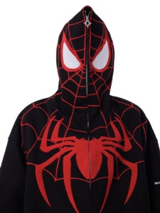 เสื้อฮู้ดสตรีทแวร์ลายปักอนิเมะแมงมุมสีชมพูแบบใหม่ คุณภาพสูง สำหรับทุกเพศ - Product Image 2