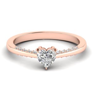 Anillo de Compromiso de Oro Sólido de 14K con Forma de Corazón y Diamante de 0.7 Quilates para Mujer, Precio al por Mayor de REYES, Regalo Perfecto para Aniversario - Product Image 6