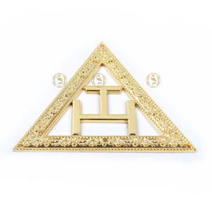 Collar con Colgante de Regalia Masónica Chapado en Oro Personalizable con Cuentas y Metal - Product Image 4