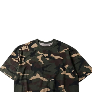 เสื้อยืดผ้าฝ้าย100% พอดีตัวปกติของผู้ชายเสื้อยืดแขนสั้นระบายอากาศแนวสตรีทแบบลำลอง - Product Image 3