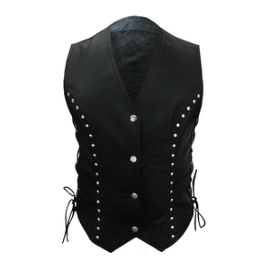 Gilet en cuir réversible, respirant, tendance, style hip-hop pour femmes, qualité supérieure, col en V, gilet élégant OEM de vente en gros - Product Image 2