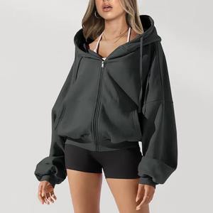 Sweat-shirt unisexe en gros, veste oversize, sweat-shirt à manches longues en coton pour femme, sweat-shirt à capuche - Product Image 1