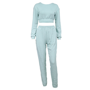 Conjunto de chándal de sudor de 2 piezas para mujer, Top corto de algodón, ropa deportiva para correr para mujer, Jogger deportivo 2026 - Product Image 4