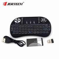 Keyboard genggam Gaming RGB, I8 Air Fly Mouse dengan lampu latar 2.4G PC Keyboard Kustom bantalan sentuh nirkabel Keyboard Mini untuk kotak TV pintar
