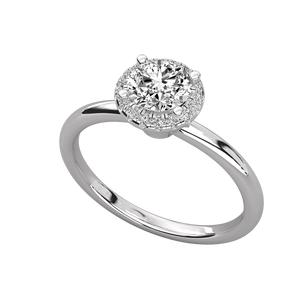 Bague élégante pour femme en or 9 carats avec diamant solitaire rond - Product Image 5