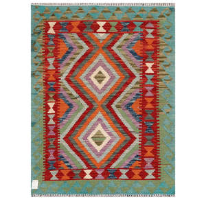 Alfombra Kilim de Maimana, Afganistán, 121 x 90 cm, Decoración de Pared - Product Image 1