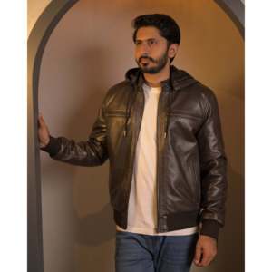 Veste à capuche amovible deux-en-un SF002H marron imperméable réversible pour le printemps, motif brodé, ODM, enduite, emballage individuel, Air - Product Image 2