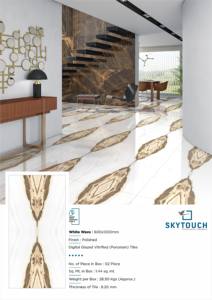 Carreaux de vente chauds blancs et bruns 600x600 600x1200mm carreaux de sol en porcelaine glaçure carreaux de céramique de l'Inde - Product Image 3