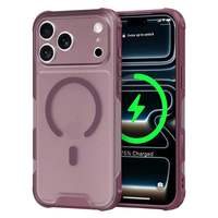 Coque de téléphone magnétique Defender Armor pour iPhone 18 Pro Max 15 Pro, compatible avec la charge sans fil, coque arrière mate transparente