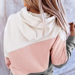Sudadera de punto de gran tamaño, sudaderas con capucha grises antiretráctiles para invierno y otoño para mujer, sudaderas con capucha con logotipo personalizado para mujer - Product Image 5