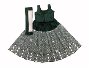 Shoryam Fashion <b>Kids</b> Bollywood Style Green <b>Lehenga</b> Choli Star Patterned Ethnic Wear Set for Girls Wedding Party Guest Attire - Product Image 4