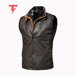 Chaleco Casual de Invierno para Hombre, Elegante, con Cuello en V, Cómodo, Impermeable, con Bolsillos Decorativos de Cuero Vacuno, Servicio OEM - Product Image 1