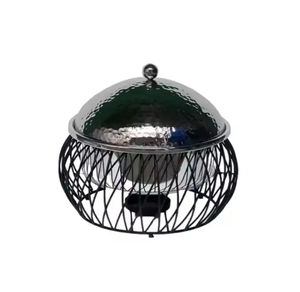 Chauffe-plats en métal rond de haute qualité avec pot de luxe au design nacré et serveur de nourriture pour les cuisines modernes - Product Image 2