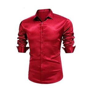 Chemisier en satin Botton Up d'hiver de qualité supérieure Chemise en satin de soie personnalisée pour hommes Streetwear décontracté Chemises de qualité supérieure pour la fête - Product Image 6