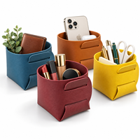 Boîte de rangement pliable décorative en cuir Pu, pour l'entrée de chevet, stylo de maquillage brosse avec télécommande, panier de rangement, vente en gros, livraison rapide