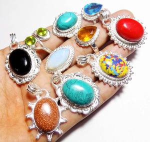 Impressionnant fait à la main en argent Sterling naturel multicolore gemme 8 à 15mm mélange forme lunette ensemble pour ensemble de bijoux de mode et cadeau d'anniversaire - Product Image 5