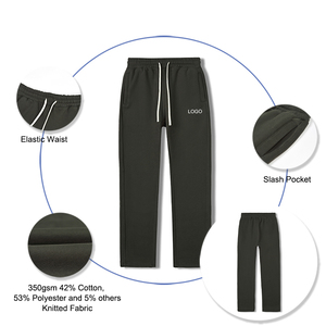 Pantalons de survêtement en polaire coupe ample pour hommes Pantalons de jogging Pantalons à jambes larges Vente en gros - Product Image 2