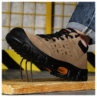 Chaussures de sécurité en cuir pour hommes, résistantes à l'huile et antidérapantes, bottes de travail pour l'exploitation minière, l'industrie et la construction, avec embout en acier.