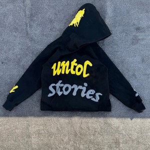 เสื้อฮู้ดตัวสั้นโอเวอร์ไซส์สำหรับผู้ชายเสื้อสไตล์สตรีทแวร์ผ้าดิบพิมพ์ลายพัฟออกแบบได้ตามที่ต้องการใส่ได้ทั้งชายและหญิง - Product Image 6