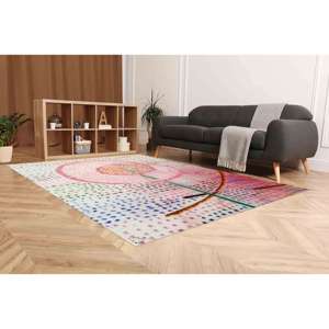 Tapis d'art floral abstrait, tapis imprimé Paul Klee 'Blossoming', tapis en chenille - Product Image 5