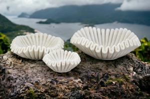 Cuenco con volantes de mármol hecho a mano-Fruta de piedra y cuenco decorativo para servir para decoración del hogar de lujo, regalos B2B al por mayor - Product Image 2