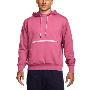 Sweat-shirt à capuche décontracté pour homme, tissu doux avec poche zippée sur le devant - Product Image 1