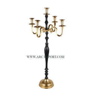 Superior Quality <b>Black</b> Polished <b>Metal</b> Stainless Steel 5 Arms Candelabra <b>Candle</b> <b>Holders</b> for Tableware Decoration <b>Candle</b> <b>Holders</b> - Product Image 4