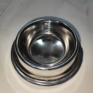 Cuenco para mascotas de acero inoxidable pulido personalizado, suministro a granel de diseño sólido disponible en todos los tamaños para comida y agua para perros y gatos - Product Image 1