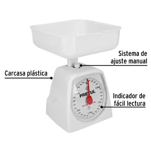 <b>Mechanical</b> Kitchen Scale With Pointer Display 3kg Capacity Pretul BAS-3CP Model Rectangle Design For Precise Weight Measuring In - Product Image 3