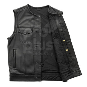 Chaleco de Cuero para Hombre, Elegante, Duradero, Transpirable y Ecológico para Motociclistas, Estilo Occidental, Ropa de Moto, Aventura al Aire Libre, Comodidad - Product Image 3