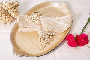 <b>Indian</b> Essence by Golden Pearl Spray Rhinestone Napkin <b>Rings</b> for Dinner Party Wedding - Product Image 2