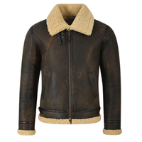 Blouson d'aviateur vintage en cuir B3 pour hommes blouson d'aviateur en cuir de mouton véritable Sherpa pour college boy d'hiver
