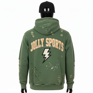 Premium Quality 380 GSM Acid Wash <b>Hoodie</b> Heavyweight Fleece Olive <b>Green</b> Streetwear Custom Logo Basics <b>Hoodie</b> - Product Image 2