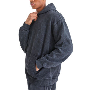 Nuevo diseño superventas hombres ácido lavado sudaderas con capucha bajo MOQ venta al por mayor hombres ácido lavado sudaderas con capucha para la venta - Product Image 1